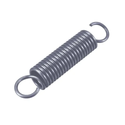 Imagen de sourcing map Resorte de extensión: diámetro del alambre 2,5 mm, exterior 18 acero longitud libre 90 mm tensión doble gancho pequeño