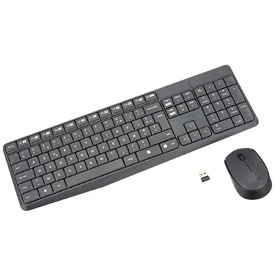 Imagen de Logitech MK235 Combo con Teclado y Ratón Inalámbrico para Windows, Disposición AZERTY Francés Gris