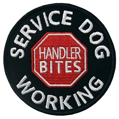 Imagen de Perro de servicio Working Handler Bites Chalecos/arneses Broche Bordado Gancho y Parche bucle cierre