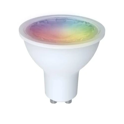 Imagen de energeeks Bombilla Inteligente LED Multicolor RGB Casquillo GU10 5W 400 Lúmenes Temperatura Ajustable Wifi + Bluetooth Conectividad con Alexa y Google