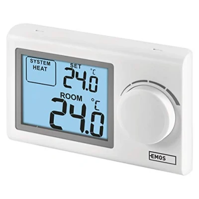 Imagen de EMOS P5604 Termostato digital de pared para sistemas calefacción y refrigeración, regulador temperatura con rueda ajuste