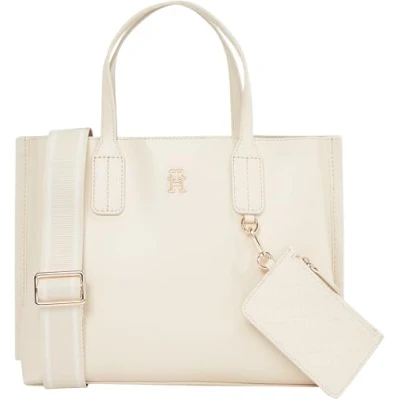 Imagen de Tommy Hilfiger Bolso Tote Mujer Distinct Mini pequeño, Beige (Sugarcane), Talla Única