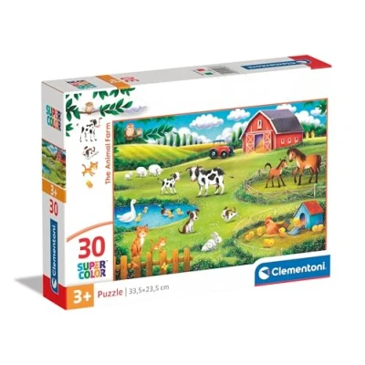 Imagen de Clementoni The Animal Farm Supercolor Puzzle Infantil De 30 Piezas, para Niños 3 5 Años, Imágenes Atractivas Desarrolla La Observaciòn Aprendizaje, 20286, Multicolor