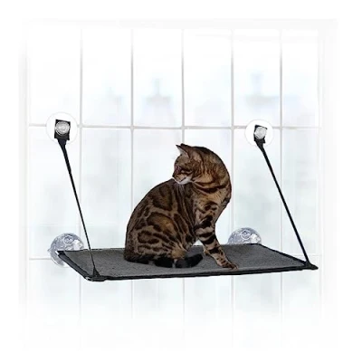 Imagen de K&amp;H Mascotas Soporte EZ para Ventanas Cama Gatos de Dos Alturas Que se acopla en el umbral la Ventana
