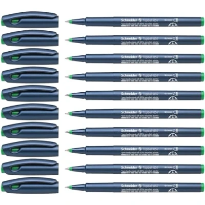 Imagen de Schneider Topball 857 Bolígrafos (punta de bola, 0,6 mm, 10 unidades), color verde