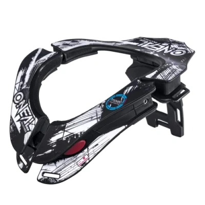 Imagen de O&#039;Neal Protector de Motocross MX MTB Mountain Bike Enduro 2 Zonas Ajustables; Almohadillas Delanteras, Mecanismo Bloqueo Tron Neckbrace Shocker Adultos Negro Blanco Talla única
