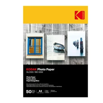 Imagen de Kodak Gloss Insta Dry Papel fotográfico A4, 50 hojas, 180 g, amarillo