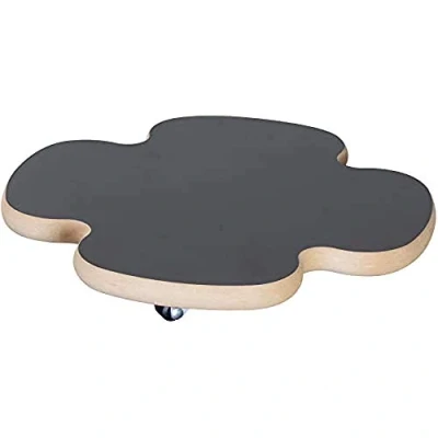 Imagen de WAGNER Soporte con ruedas para plantas BLACK TRÉBOL Ø 33 x 4 cm I Carrito flores interior, MDF revestimiento de melamina, negro Carro Capacidad carga 100 kg 20027601