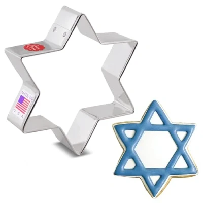 Imagen de Ann Clark Cookie Cutters Cortador de galletas estrella David 9,5 cm Acero fabricado en EE. UU.