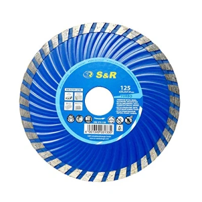 Imagen de S&amp;R Disco Tronzador Diamante 125 x22,2 mm Turbo. Para hormigón armado, granito, piedra natural, ladrillo, corte en seco