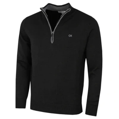 Imagen de Calvin Klein Hombre Chunky Knit 1/2 Zip Suéter De Golf Marga Grafito M