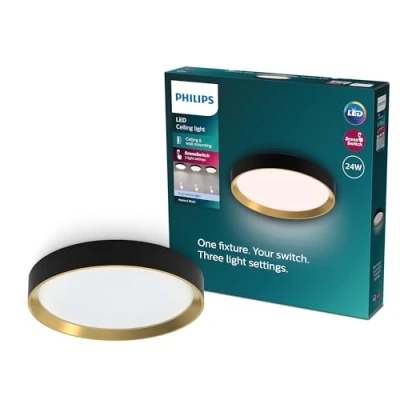 Imagen de Philips Hanno Plafond Techo con SceneSwitch, redondo, 24W, 2800Lm, 4000K, negro, IP20