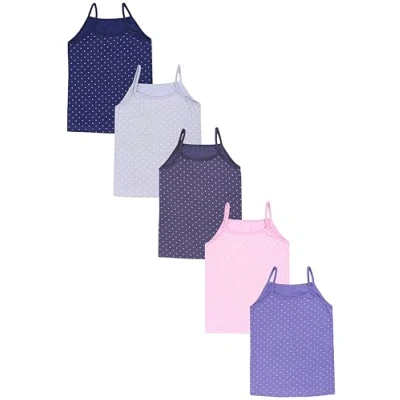 Imagen de TupTam Camiseta de Tirantes Interiores para Niña, Pack 5, erzchen Vaqueros Azul Rosa Oscuro Gris Grafito, 134 140