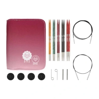 Imagen de KnitPro Dreamz Juego de Agujas Intercambiables 5 Pares Tejer Circulares 13 cm con Accesorios Set Inicio, para Principiantes, Profesionales y Regalo