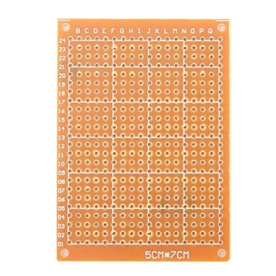 Imagen de 10 Piezas 5 x 7 cm Placa de Circuito Impreso Prototipo un Solo Lado Pruebas PCB Placas universales para creación prototipos electrónicos