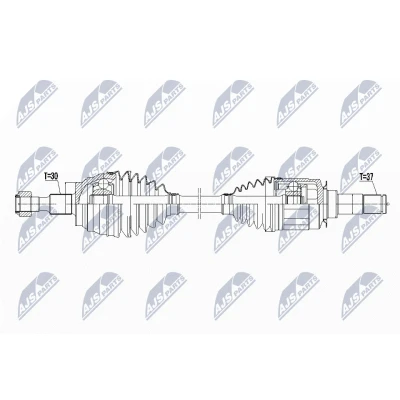Imagen de NTY NPW ME 051 Árbol de Transmisión Eje delantero, izquierda 680 automática MERCEDES BENZ: Clase R