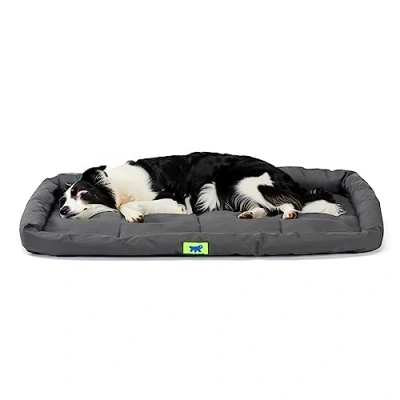 Imagen de Ferplast Cama para Perro Cojín Perros Medio Tejido Resistente a los arañazos Lavable máquina 30 C Colchón Impermeable 91 x 58 5 cm. Negro