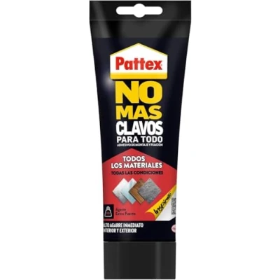 Imagen de Pattex No Más Clavos Para Todo HighTack, adhesivo de montaje resistente a temperaturas extremas, pegamento fuerte en superficies húmedas, blanco, 1 tubo x 340 g
