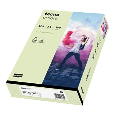 Imagen de inapa papel para impresora de colores, colores tecno Colors: 120 g/m², A4, 250 hojas, color verde claro
