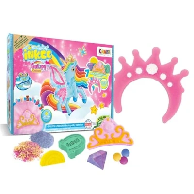 Imagen de INKEE Caja Regalo Con Bombas Y Sales De Baño Galupy Unicorn, Incluye 7 Accesorios Para Entre Ellos 4 Formas Aromas Diferentes