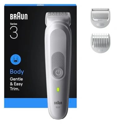 Imagen de Afeitadora corporal Braun BodyGroomer Series 3 BG3530, 2 accesorios de rasurado, Afeita Y Recorta, Wet&amp;Dry, Gris