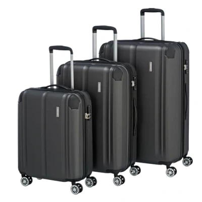 Imagen de Travelite Juego de Maletas 4 Ruedas Tallas L/M/S con Candado TSA + Pliegue Expansión (Excepto Talla S), City: Robusta Maleta Cubierta Dura Superficie Resistente a Los Arañazos