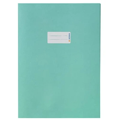 Imagen de HERMA Funda para cuaderno de ejercicios papel A4, con campo inscripción, hecha 100% reciclado, chaquetas cubierta la escuela, turquesa