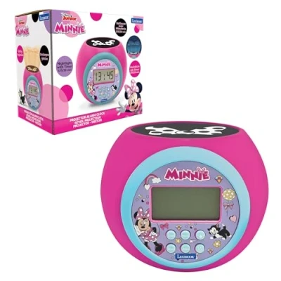 Imagen de Lexibook, Disney Minnie, Reloj Despertador con proyector, función de repetición y Alarma, luz Nocturna Temporizador, Pantalla LCD, Funcionamiento a Pilas, Rosa, RL977MN