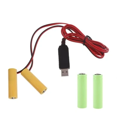 Imagen de ZHENGCI Eliminadores de baterías AA 2 en 1, fuente alimentación USB, repuesto pilas LR6 3 V para reloj, cámara juguete, tiras luz Navidad