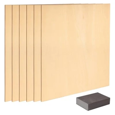 Imagen de BELLE VOUS Pack de 6 Tablero Madera Contrachapado 2 mm 30 x cm Manualidades sin Acabado para Proyectos Manualidades, Corte Laser, Pintar, Modelado, Grabado, Pirograbado