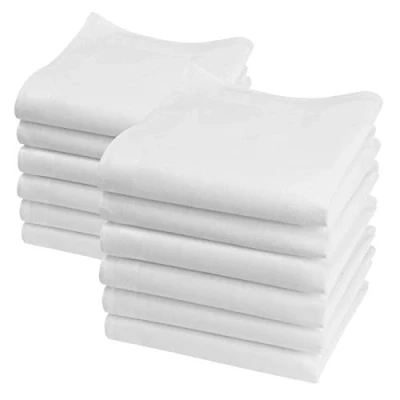Imagen de 12 Pequeños pañuelos de color sólido Modelo Lilliput 23 centimetros (Blanco)