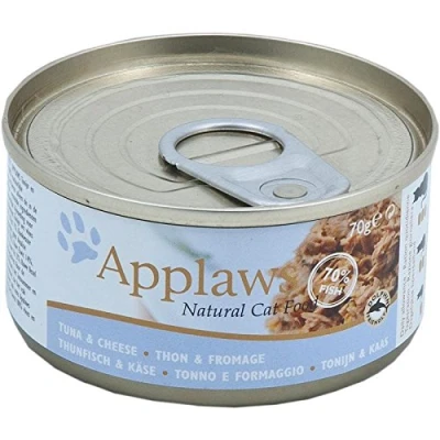 Imagen de Applaws Lata de Comida para Gatos, Filete atún y Queso, 24 x 70 g, 1680 g