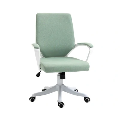 Imagen de Vinsetto Silla de Oficina Giratoria Escritorio Basculante con Reposabrazos y Altura Ajustable para Dormitorio Salón Carga 120 kg 62x69x92 100 cm Verde