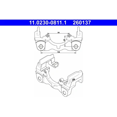 Imagen de ATE 11.0230 0811.1 Soporte de Pinzas Freno VOLKSWAGEN: Multivan 5 (7HM, Transporter