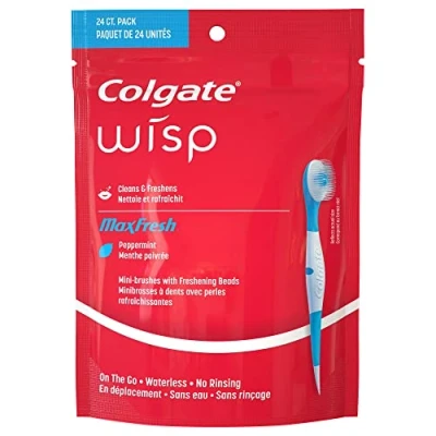 Imagen de Colgate Wisp Mini cepillo portátil Max Fresh gfqBUe, menta, paquete de 2 (24 unidades)