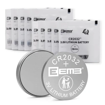 Imagen de EEMB 10 Paquete CR2032 Batería 3V de Litio Monedas Botón ECR2032 DL2032 LM2032 Adecuado para Control Remoto, Relojes, Calculadoras, Timbres, Equipos MéDicos, Llaveros