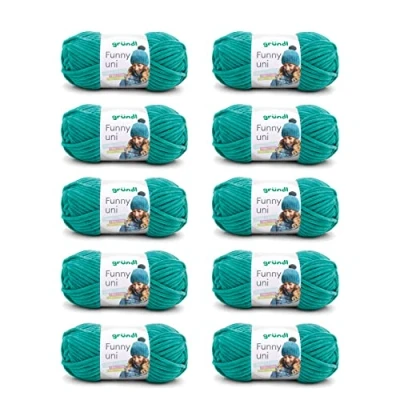 Imagen de Gründl Funny Uni Knitting and Crochet y Sus Hilos (Hilo de Chenilla Aterciopelado Hecho 100% poliéster, 100 g / 120 m, tamaño Aguja: 5 6, 10 x g), Esmeralda