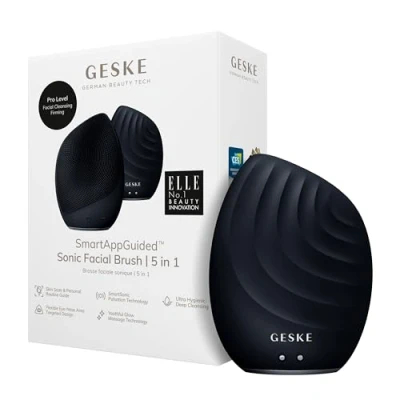 Imagen de GESKE Cepillo facial SmartAppGuided™ 5 en 1 de limpieza eléctrico silicona suave profesional Dispositivo masajeador
