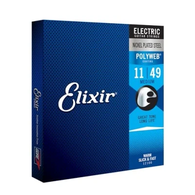 Imagen de Elixir Cuerdas para guitarra eléctrica Strings con recubrimiento POLYWEB, calibre mediano, Medium(11 49)