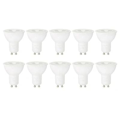 Imagen de Amazon Basics Foco LED GU10, 3 W (equivalente a 35 W), blanco cálido, No Regulable, 10 Unidad, Paquete de 1
