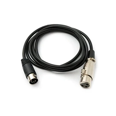 Imagen de System S Cable de audio 150 cm XLR hembra 3 pines a DIN 5 adaptador en negro