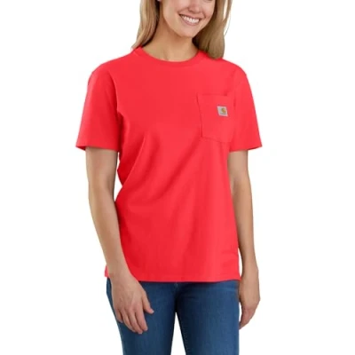 Imagen de Carhartt, Camiseta de Manga Corta Pesada con Bolsillo K87 para Mujer, Agridulce, XS