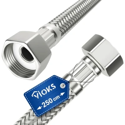 Imagen de Stainless steel reinforced hose 250 cm with 2x1/2&quot; connection suitable for drinking water