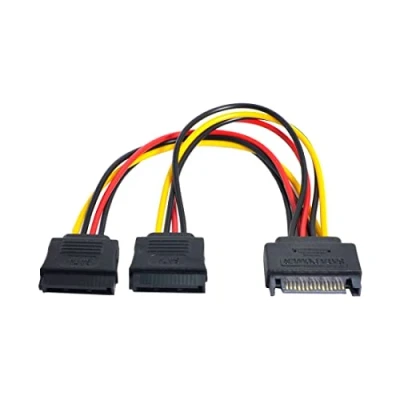 Imagen de CY macho A 2 hembra divisor de alimentación SATA II disco duro y 1 Cable extensión