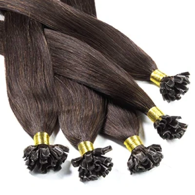 Imagen de Hair2Heart 25 x 0.5g Extensiones de queratina 50cm, colore #4 marrón, liso