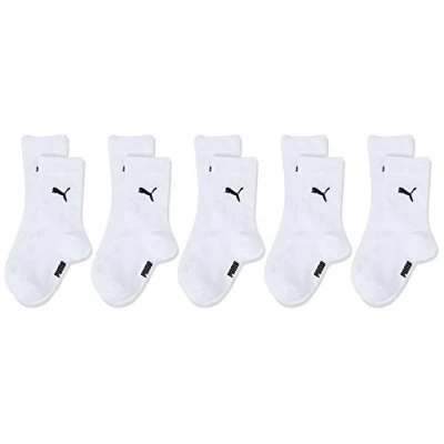 Imagen de PUMA Easy Rider Kids&#039; Crew Socks (5 Pack) Calcetines, Blanco, 27 30 (Pack de 5) Unisex niños