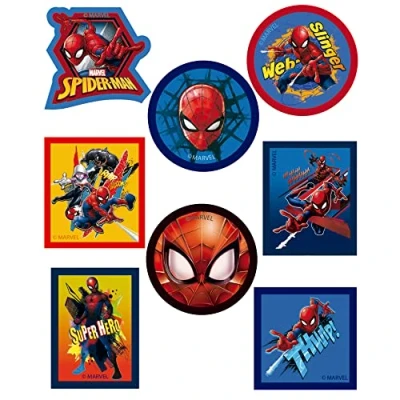 Imagen de 8 parches serigrafiados para planchar en la ropa. Aplicaciones termoadhesivas reparar y decorar pantalones, chaquetas, jerseys, mochilas (Spiderman2)