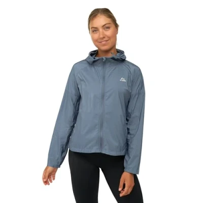 Imagen de DANISH ENDURANCE Cortavientos Para Mujer, Chaqueta Deportiva con Capucha Ajustable, Puños Elásticos, Azul, XXL