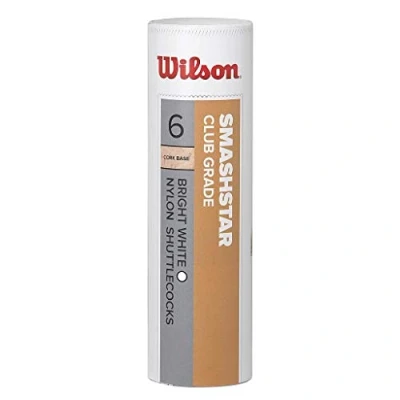 Imagen de Wilson Smashstar Volantes de bádminton Tubo 6 Unidades, Velocidad 78, Unisex, Blanco