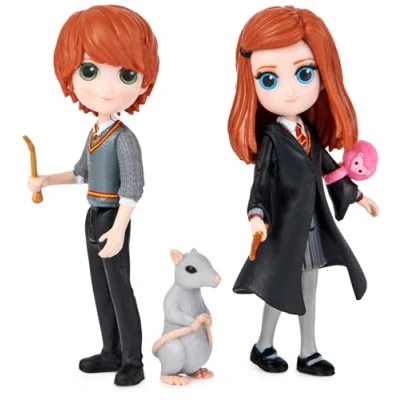 Imagen de Harry Potter WIZARDING WORLD FIGURAS MAGICAL MINIS Friendship Set: 2 Muñecos Ron Weasley y Ginny Weasly con Criaturas 6061834 Juguetes Niños 5 Años +